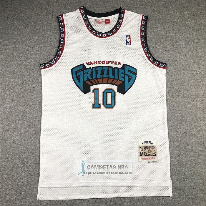 Camiseta Memphis Grizzlies Mike Bibby NO 10 Historic Retro Blanco